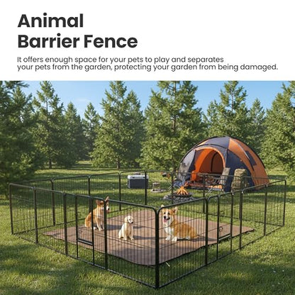 Simple Deluxe Dog Playpen Outdoor Indoor, 40 Inch 12 Panels Dog Fence for Small Dogs Puppy, Perfect Dog Pen for Camping, Yard, RV, Garden Fence, Black - size: 40 Inch 12 Panels