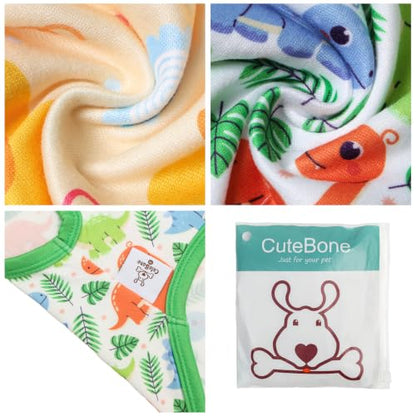 CuteBone Dog Shirts 2-Pack Soft Pet Clothes Breathable Summer Vest for Small Puppy and Stretchy Cat Apparel 2BX24S - color: Dino & Duck, size: Small