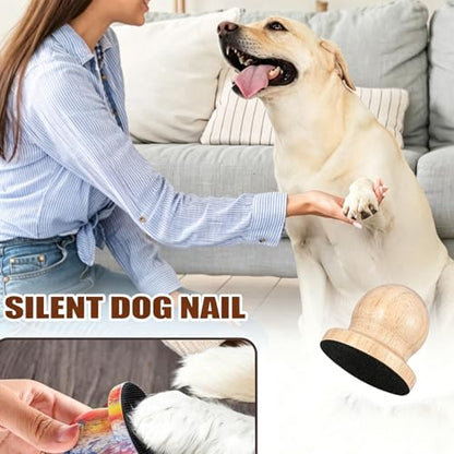 Pawsmooth Silent Dog Nail File, Dog Nail File with 6PCS Replaceable Filing Disc, Dogs Self Nails Files Board, Gentle Pet Nail Care Tool for Dogs and Cat