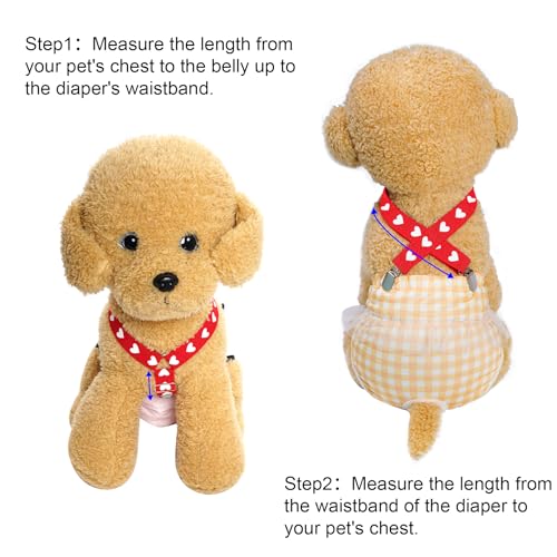 2Pcs Adjustable Dog Suspenders(Large) | Adjustable Dog Suspenders Diaper Keeper for Female Dog Skirts Dresses Pants Clothes - size: Small