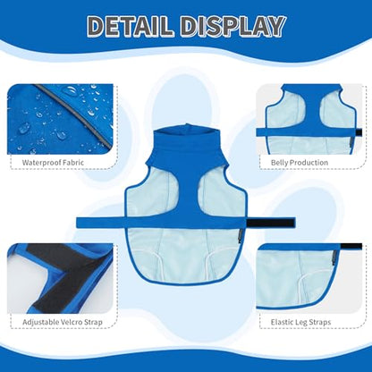 Waterproof Dog Raincoat, Adjustable Lightweight Dog Rain Jacket with Reflective Strip Leash Hole for Small Medium Large Dogs (Blue, Small(9-13lb)) - color: Blue, size: Small(9-13lb)