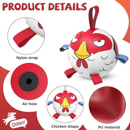 QDAN Dog Toy Balls: Pet Training Soccer Ball Dog Toy with Straps- Puppy Extra Small Dog Balls Beach Pool, Dogs Herding Ball, (5 Inch) - color: Red, size: 5 Inch