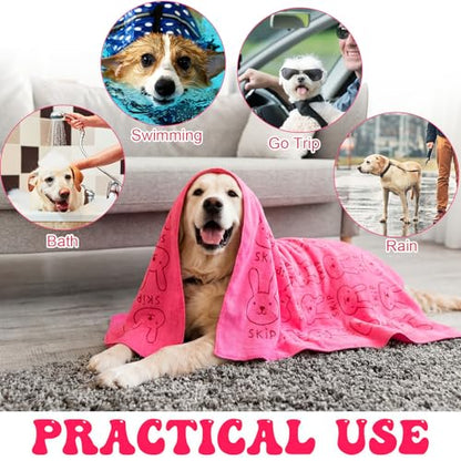 Peryiter 8 Pcs Dog Drying Towels Bulk 55'' x 28'' Pet Grooming Absorbent Microfiber Dog Bath Towels Quick Drying Puppy Bathing Towel for Small Medium Large Cats Pets Bathing Grooming(Pink) - color: Pink