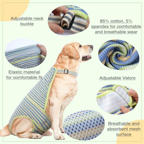 Dog Diapers Female,Female Dog Diapers for Heat Large Dogs, Washable Onesie Sanitary Pantie with Adjustable Suspender Washable, Reusable Period Panties Doggie Diaper, XL - color: Blue, size: X-Large