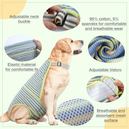 Dog Diapers Female,Female Dog Diapers for Heat Large Dogs, Washable Onesie Sanitary Pantie with Adjustable Suspender Washable, Reusable Period Panties Doggie Diaper, M - color: Blue, size: Medium