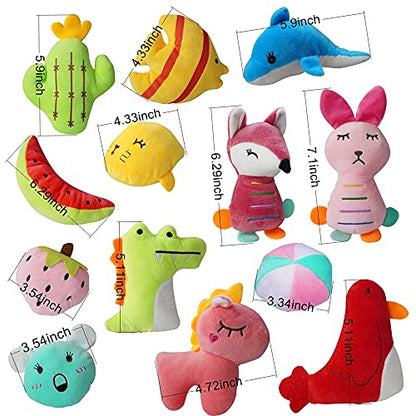 27 Pack Puppy Squeaky Toy, Different Designs Squeakers Pet Toys, Cute Bulk Plush Dog Toys for Small Dogs
