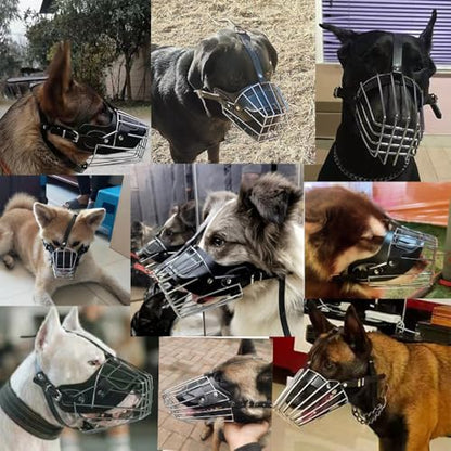 Dog Muzzle- Adjustable Durable Metal Basket,Leather Muzzle,Dog Muzzle for Large Dogs,Basket Allows Panting and Drinking-Comfortable,Lightweight,Muzzle for Large Sized Dog (XL)