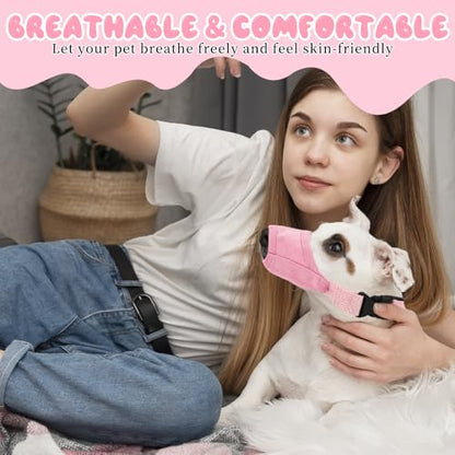 Dog Muzzle for Small Dogs, Breathable Adjustable Puppy Muzzles, Small Dog Muzzle for Grooming Barking Chewing Allows Panting Drinking