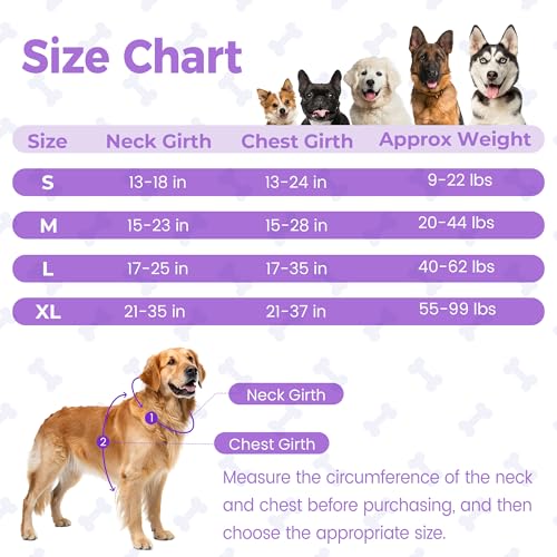 Funfox No Pull Dog Harness, Adjustable Pet Vest with Control Handle & Front Clip, Reflective Design for Small Medium Large XL Dogs, Purple L - color: Purple, size: L