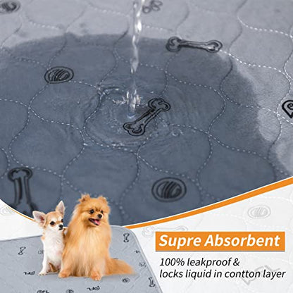 Washable Pee Pads for Dogs, 2Pack Puppy Pads Washable,Absorbent Reusable Whelping Pads, Non-Slip Dog Mats with Bone Print for Floor Protector, Couch Cover, Crate, Potty Training 36x36 - size: 36X36" (Pack of 2)