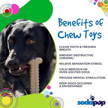 SodaPup Tough Bone – Durable Nylon Dog Chew Toy Made in USA from Non Toxic Pet Safe Food Safe Material for Aggressive Chewers, Dental Support, Mental Stimulation, Fresh Breath, & Problem Chewing - color: Brown Toughbone