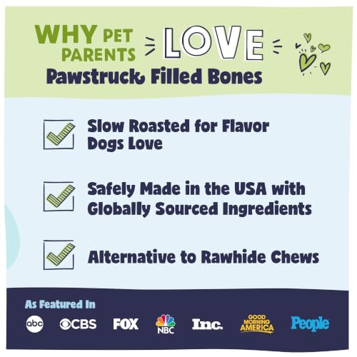Pawstruck Large 5-6" Filled Dog Bones, Peanut Butter Flavor - Made in USA, Long Lasting Stuffed Femur for Aggressive Chewers, Dental Treat - Pack of 6, Packaging May Vary - size: 6 Pack