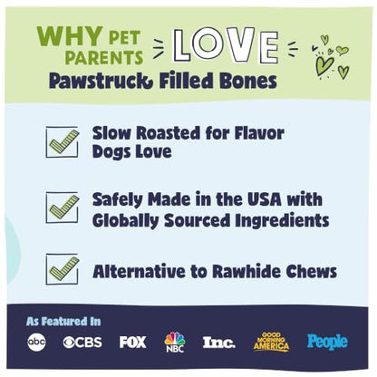 Pawstruck Large 5-6" Filled Dog Bones, Peanut Butter Flavor - Made in USA, Long Lasting Stuffed Femur for Aggressive Chewers, Dental Treat - Pack of 6, Packaging May Vary - size: 6 Pack