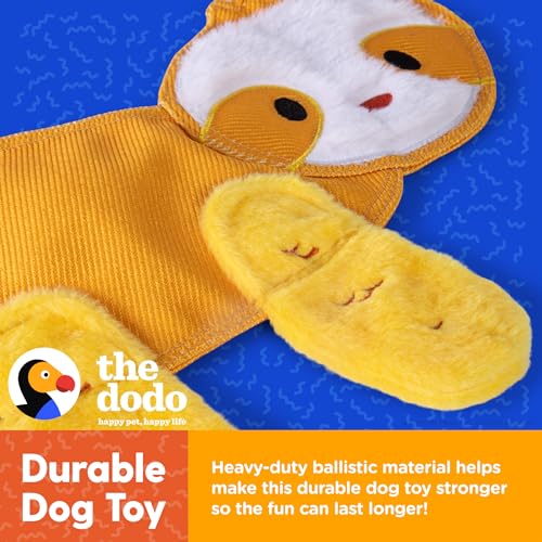 The Dodo Crinkle Flattie Sloth Dog Toy; Crinkle Flattie Durable Dog Toy, Durable Toys for Dogs, Stuffingless Dog Toys, Flat Dog Toys, Crinkle Dog Toys, FF22053 - color: Sloth Flattie, size: 1 Count