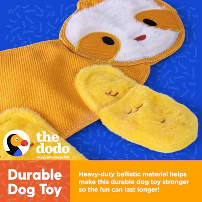 The Dodo Crinkle Flattie Sloth Dog Toy; Crinkle Flattie Durable Dog Toy, Durable Toys for Dogs, Stuffingless Dog Toys, Flat Dog Toys, Crinkle Dog Toys, FF22053 - color: Sloth Flattie, size: 1 Count