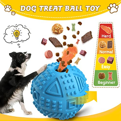 LEGEND SANDY Dog Balls Treat Dispensing Dog Toys for Aggressive Chewers Large Breed, Nearly Indestructible Squeaky Puppy Chew Toys for LargeBreeds, Natural Rubber Doggie Puzzle Toys, Pet Treat Ball - color: Ball-Blue