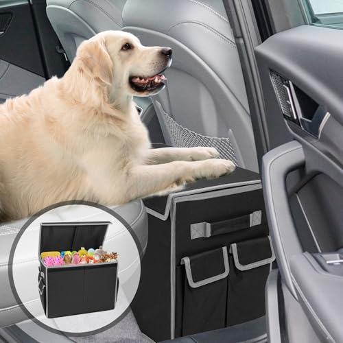 Seat Extender for Dogs up to 200lbs, Back Seat with Storage Pockets, Collapsible Front & Backseat Extender for Large, Medium and Small Dogs(Grey&Black) - color: Grey&Black