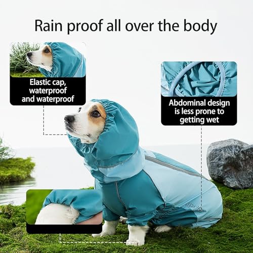 Dog Raincoat Windbreaker Dog Rain Jacket Durable Waterproof Doggy Resistant Rain Coat for Dogs(Medium,B)
