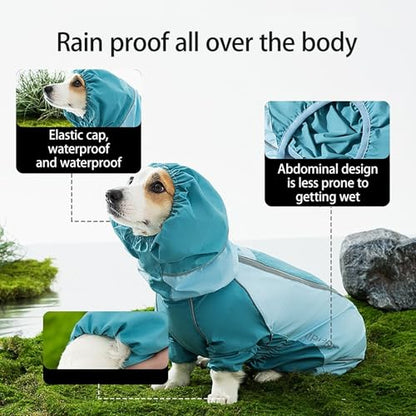 Dog Raincoat Windbreaker Dog Rain Jacket Durable Waterproof Doggy Resistant Rain Coat for Dogs(Medium,B)