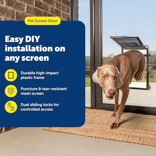 PetSafe Dog Door for Screen Door Size Large for Dogs and Cats up to 100 lb Use in Screen Doors Window Screens and Porch Screens - size: Large (Pack of 1)