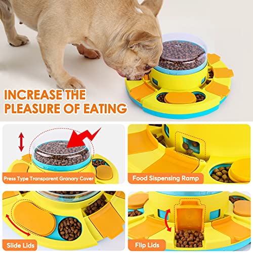 2 Levels Dog Puzzle Toys, Slow Feeder Dog Bowls for Small/Medium/Large Dogs, Treat Dispensing Interactive Dog Toys for Boredom and Stimulating Interactive Dog Toys IQ Training