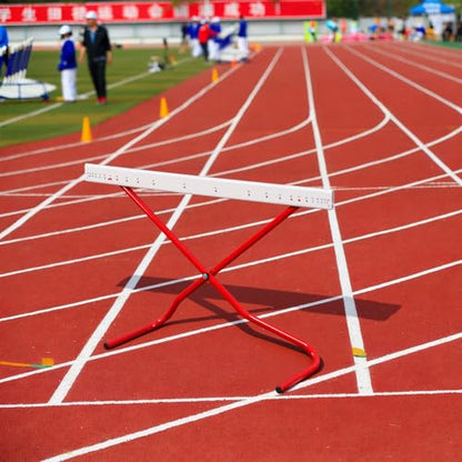 Seenelling 2 Pcs Adjustable Height Training Hurdle Red Track and Field Hurdles from 6 to 42 Inch Detachable Hurdles Track for Athletes Adults