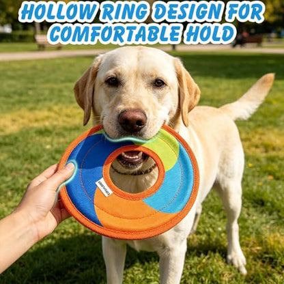EXPAWLORER Flying Disc Dog Toy, Durable Outdoor Interactive Fetch Flyer, Lightweight Water-Floating Pet Toys, Safe Gentle on Teeth for Medium Large Breeds, Perfect for Beach Pool Play & Training
