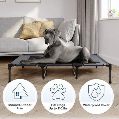 PETMAKER Elevated Dog Bed Cover - 48x36-Inch Replacement Pet Bed Cover with Mesh Panel - for Indoor/Outdoor Use - Dog Cot Not Included (Blue) - size: X-Large