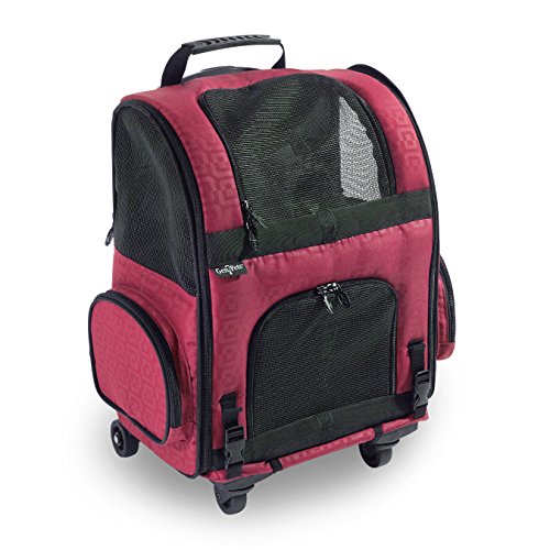 Gen7Pets Dog Carrier - Medium Red Roller Bag Pet Carrier - color: Red, size: 16.5"L x 10.5"W x 19.0"H