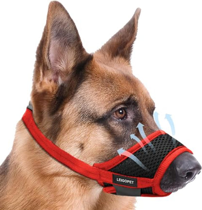 Nylon Dog Muzzle, 8-Black-Red-S