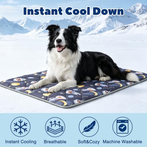 Paw Legend Cool Dog Mat for Dogs & Cats - Summertime Pet Cooling Mat & Blanket, Washable Fabric, X-Large - color: Cartoon, size: X-Large