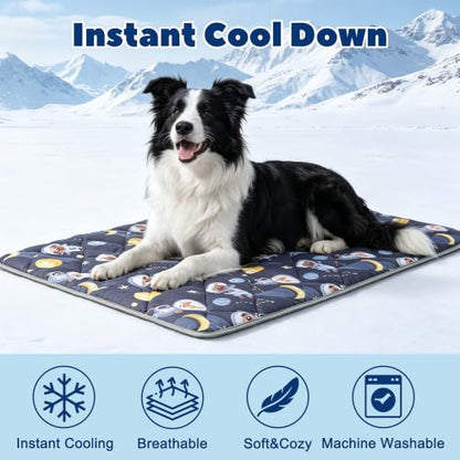 Paw Legend Cool Dog Mat for Dogs & Cats - Summertime Pet Cooling Mat & Blanket, Washable Fabric, X-Large - color: Cartoon, size: X-Large