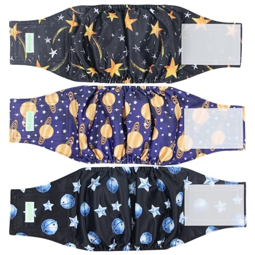 wegreeco Washable Male Dog Diapers (Pack of 3) - Washable Male Dog Belly Wrap (Vast Sky, XS) - color: Vast Sky, size: X-Small (Pack of 3)