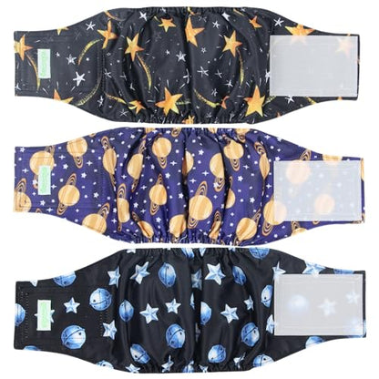 wegreeco Washable Male Dog Diapers (Pack of 3) - Washable Male Dog Belly Wrap (Vast Sky, XS) - color: Vast Sky, size: X-Small (Pack of 3)