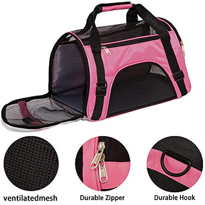 MuchL Pet Carrier Soft-Sided Carriers for Cat Carriers Dog Carrier for Small Medium Cats Dogs Puppies Pet Carrier Airline Approved Cat Dog Pet Travel Carrier (Medium,Pink) - color: Medium-Pink