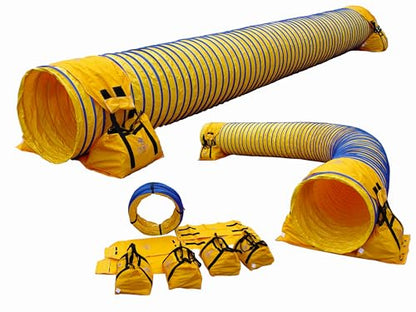 20' Heavy Duty Dog Agility Tunnel with 2 Sets of Tiedown System, Competition & Training, Multiple Colors, 2 Lengths (Yellow) - color: Yellow