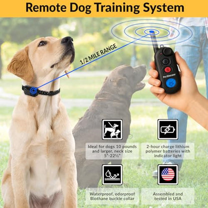 E-Collar Educator Pro Dog Training Collar with Remote, 3 Dogs | 1/2 Mile Range, 100 Levels, Waterproof & Rechargeable, 3 Dogs, Ergonomic Remote, Night Light - size: 3 Dog