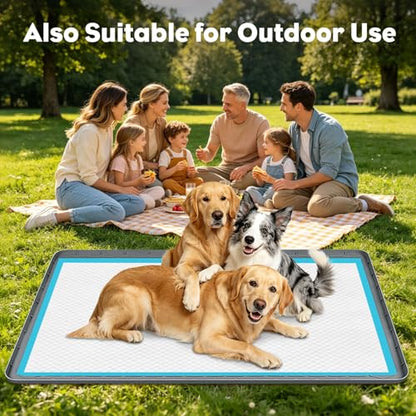 57" x40" Pee Pad Holder for Dogs Puppy Pad Holder Extra Large Silicone Pee Tray for Dog Training Floor Protection Raised Edge Dog Potty Tray, No Pee Pads(Dark Gray) - color: 57" X40"dark Gray