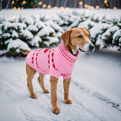 Topbuti Dog Sweater Turtleneck Pet Sweaters Winter Coat Apparel Warm Knitted Holiday Clothes for Cat and Puppy (Medium) - size: Medium