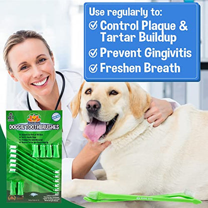 Bodhi Dog Toothbrush Combo Pack - Soft Finger & Dual-Ended Brushes - Gentle Bristles for Dogs & Cats - Easy Teeth Cleaning (6 Long & 6 Finger) - size: 1 Count (Pack of 12)