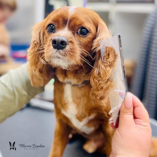 Warren London Copper Greyhound Style Everyday Dog Comb – 7.5" Professional Grooming Comb with Rounded Pins, Fine & Coarse Teeth, Smooth Glide Detangling & Coat Finishing Comb - style: Groomer's Everyday Comb