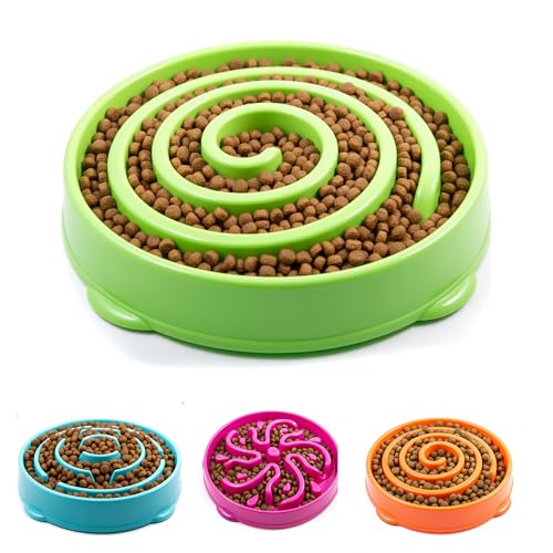 Slow Feeder Dog Bowl for Small, Medium & Large Dogs – Anti-Gulping Puzzle Maze Bowl, Non-Slip Slow Eating Dog Dish, Prevents Bloat & Improves Digestion, Interactive Pet Feeder (Green, Small) - color: Green, size: Small