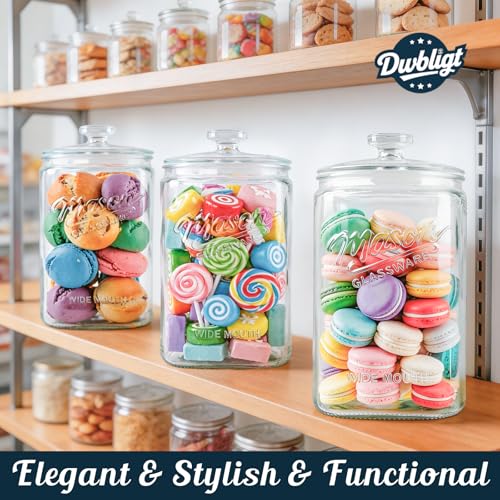 [NEW] 1.5 Gallon Glass Cookie Jar - Tall Glass Jar with Airtight Lid and Silicone Gasket, 1 Pack Large Glass Food Storage Container for Pantry Storage, Sourdough Starter, Dog Treats, Candy