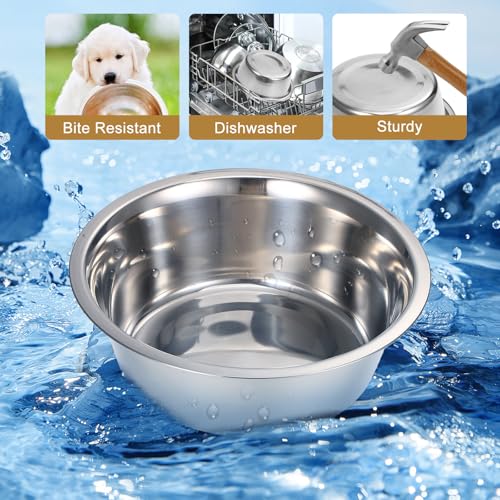 Raised Dog Bowl and Wall-Mounted Stainless Steel Pet Feeding Bowl 8-inch Kitten Water Dish for Comfortable Elevated Puppy and Cat Food Station