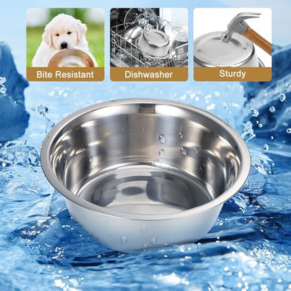 Raised Dog Bowl and Wall-Mounted Stainless Steel Pet Feeding Bowl 8-inch Kitten Water Dish for Comfortable Elevated Puppy and Cat Food Station