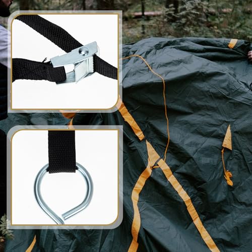 Luxshiny Spiral Shaped Dog Stake and Portable Tent Ground Anchor, Wear-Resistant Steel Pet Tie-Out Stake with Strap, Heavy Duty Camping and Outdoor Ground Peg for Securing Tents and Pets