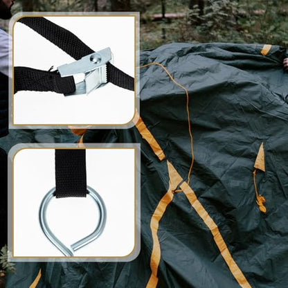 Portable Spiral Shaped Ground Anchor Tent Stake with 2. Tie Strap, Heavy Duty Dog Tie-Out Stake for Camping and Outdoor Pet Accessory