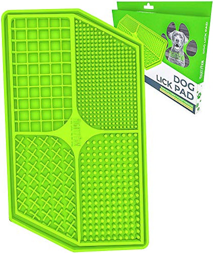 Mighty Paw Dog Lick Pad - BPA-Free Silicone Mat - Anxiety Relief, Dental Health Support, Easy Grooming, Slow Feeding, Dishwasher Safe - color: Green