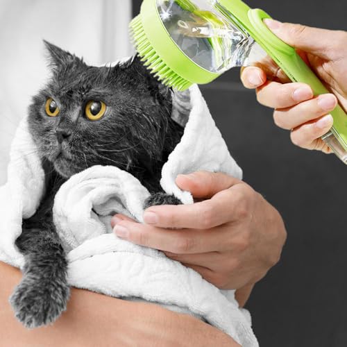 Grooming Easy Dispenser Silicone Pet Washing Brush for Cats and Dogs Soothing Massages and Effective Bathing Bath with Soap Brushes Massage Brushes Shampoo Shampoo Cats & dogs - color: Blue