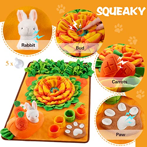 Pet Snuffle Mat for Dogs Sniff Mat Nosework Feeding Mat Slow Feeder Interactive Dog Puzzle Toys for Training and Stress Relief Encourages Natural Foraging Skills (29.5''x18.9'') - size: 29.5''x18.9''